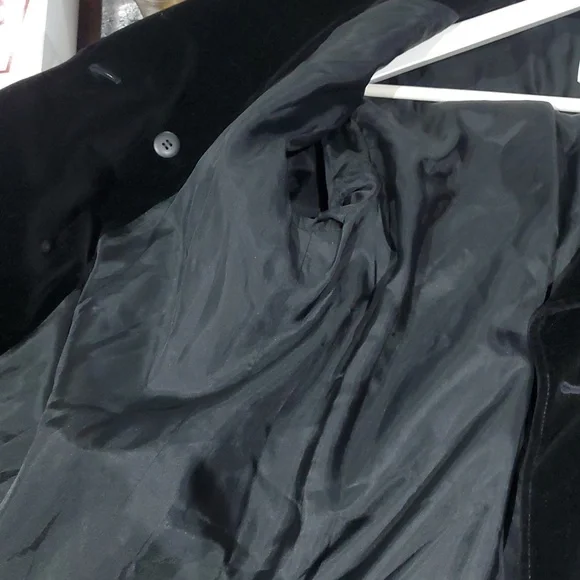 BLACK EMANUEL UNGARO DOUBLE BREASTED BLAZER VELVET VELOUR SIZE 10 44 - Picture 7 of 9